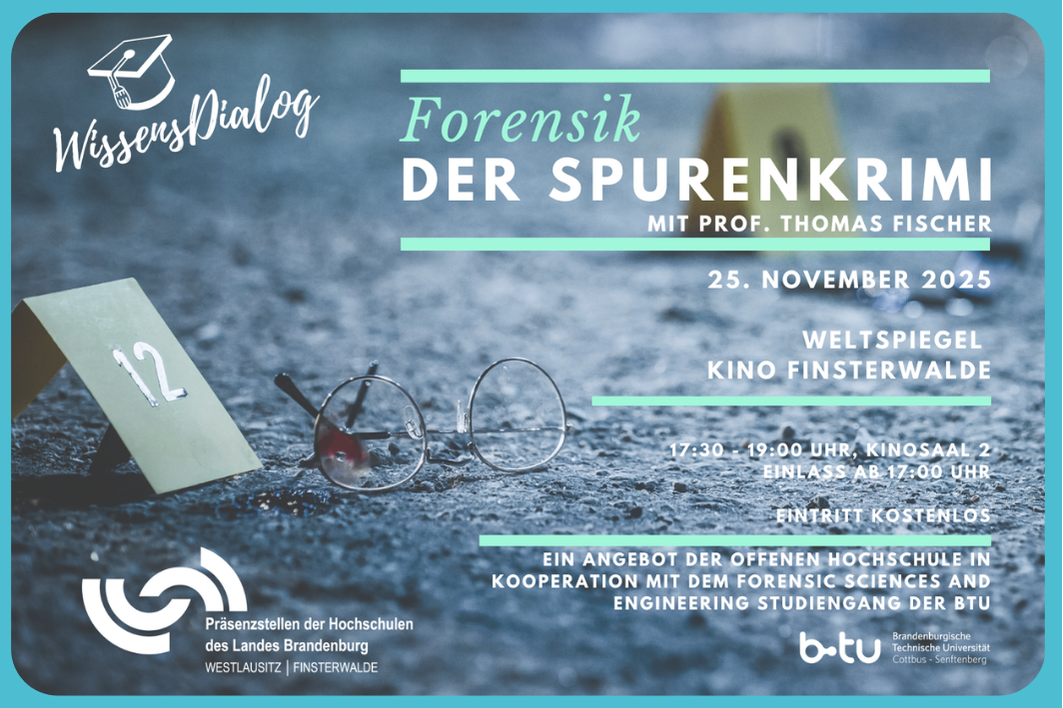 Forensik - Der Spurenkrimi, Veranstaltung am 25.11.25 im Weltspiegel Kino Finsterwalde